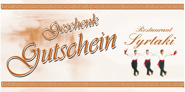 Geschenkgutschein Restaurant Syrtaki